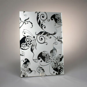 Фото зеркало с рисунком модель Баттерфляй цвет серебро