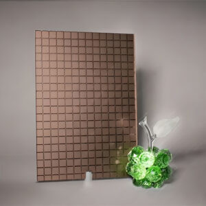 Фото зеркало с рисунком модель Каре бронзовое