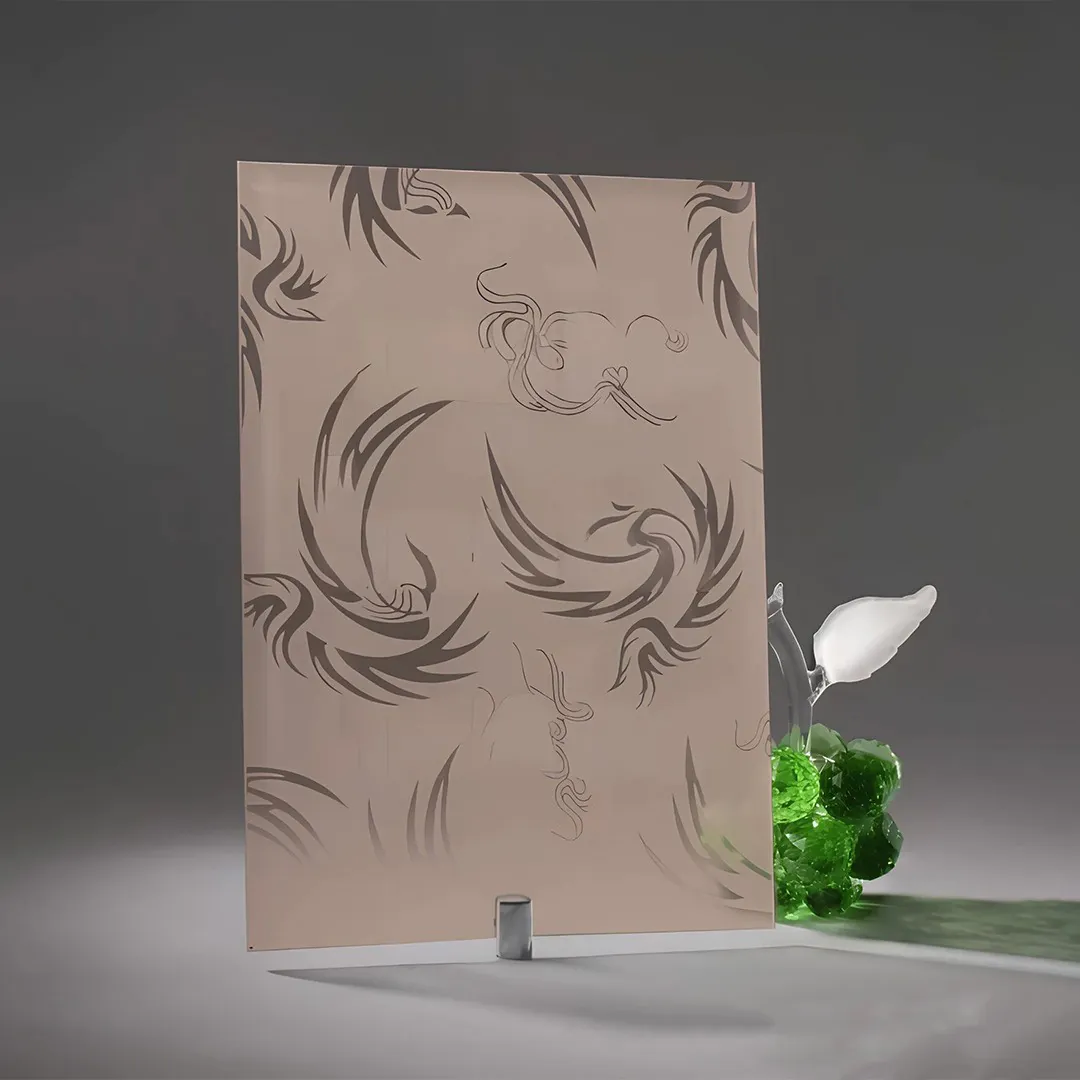 Стекло матовое с рисунком модель Геральдика цвет бронза