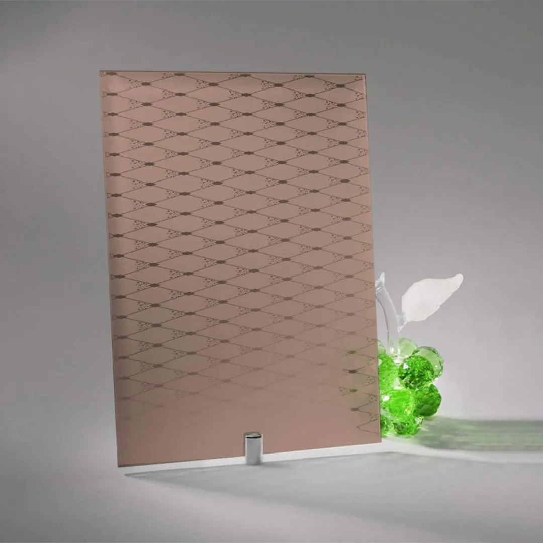 Фото стекло матовое узорчатое Матрикс бронза